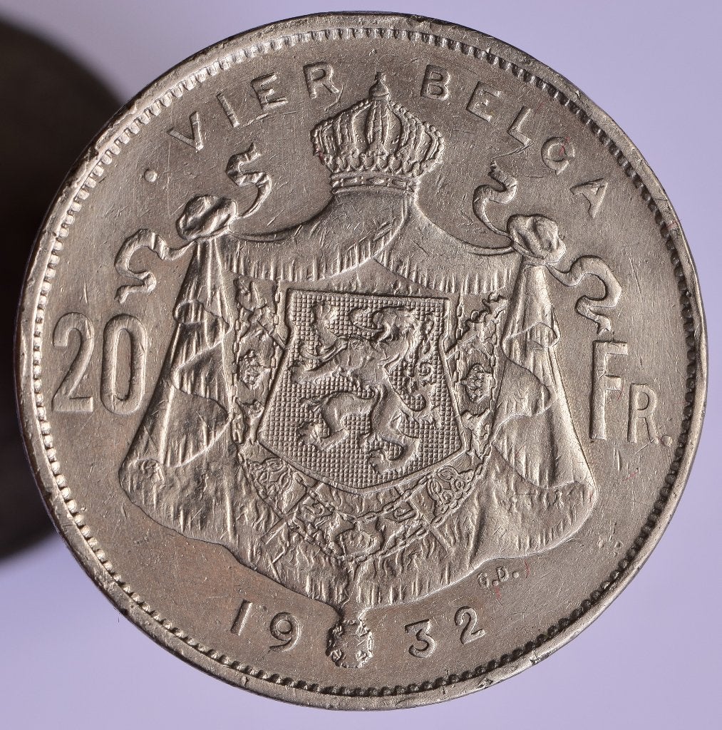 20 francs , 4 belgas 1932 FR pos.B, Postzegels en Munten, Munten | België, Verzenden, Overig, Losse munt