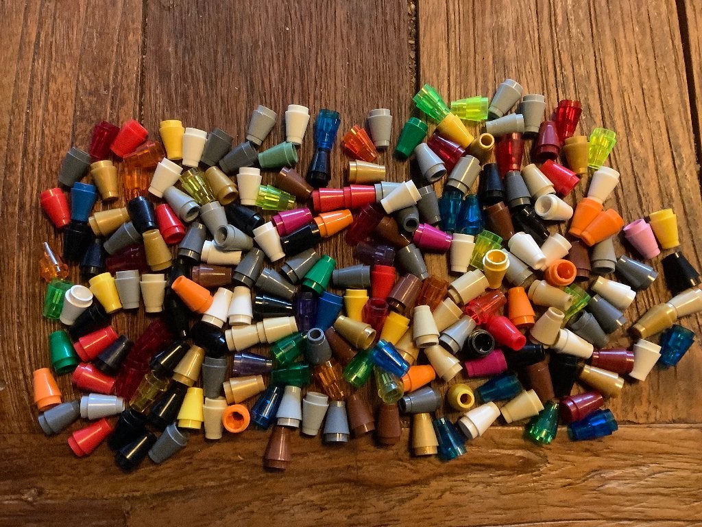 Lego cones / kegeltjes 250 stuks varia kleuren, Enlèvement ou Envoi, Utilisé, Briques en vrac, Lego