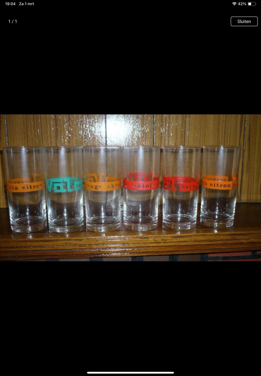 6 Retro drinkglazen prima staat, Ophalen, Zo goed als nieuw