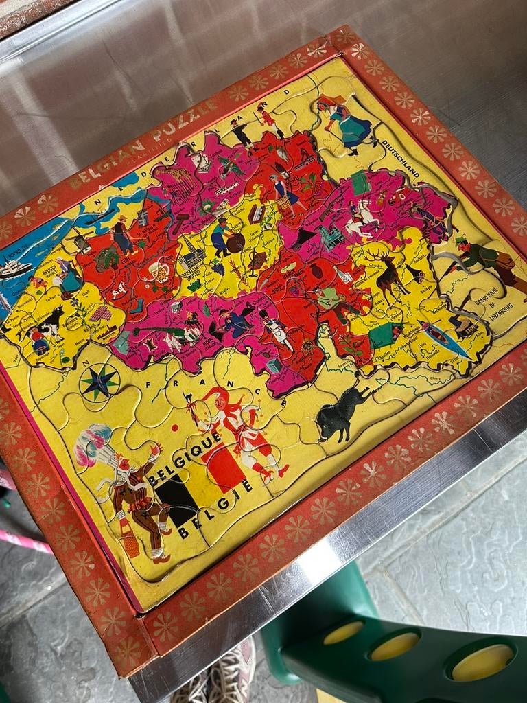 Vintage puzzel, BELGIË , jaren 50’, Verzamelen, Ophalen, Gebruikt