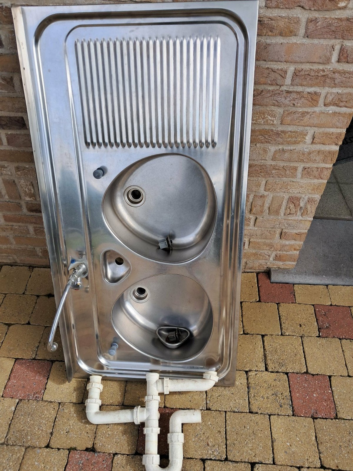 wasbak in inox, Huis en Inrichting, Ophalen, Gebruikt