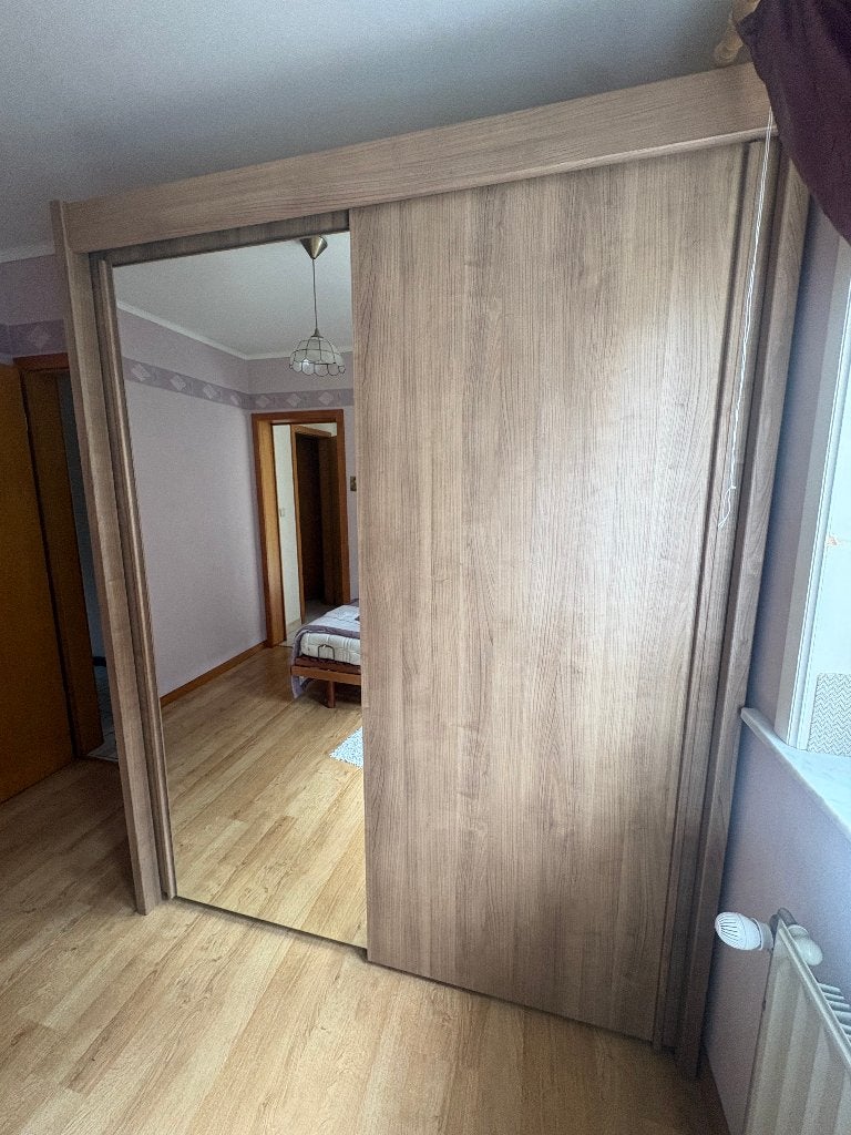 Kleerkast met 2 schuifdeuren met spiegel — 177 cm, Ophalen, Met deur(en), 200 cm of meer, 150 tot 200 cm
