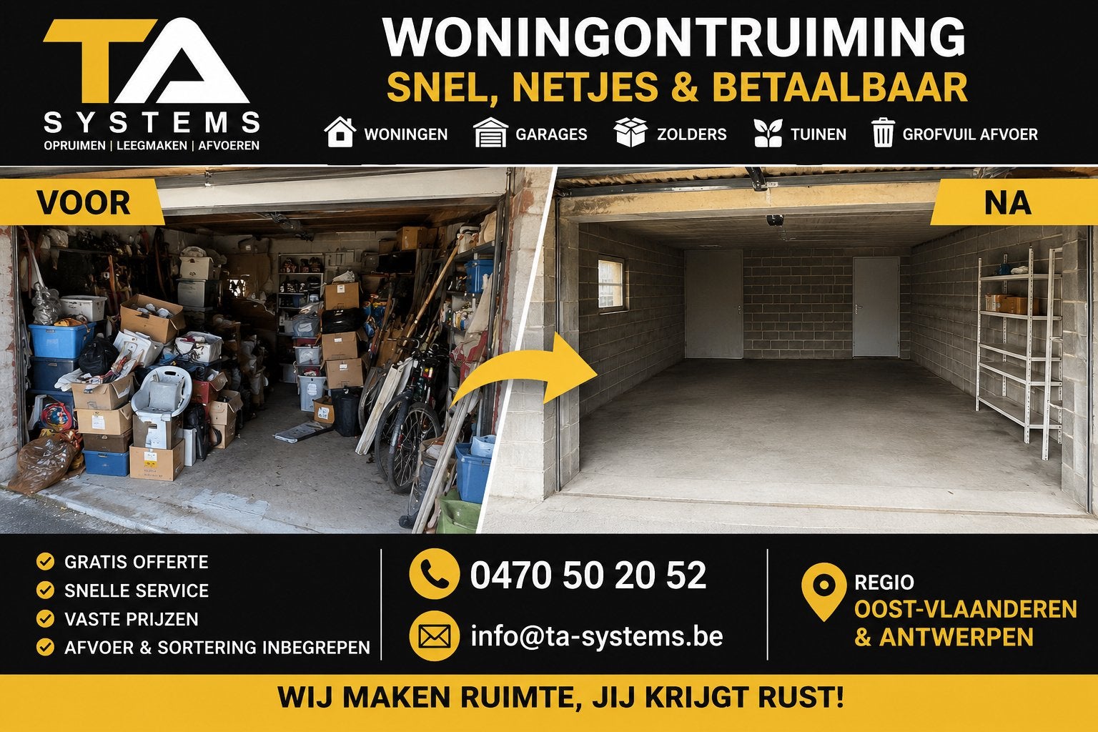 Woningontruiming – Garage, Zolder, Kelder & Tuin Leegmaken |, Ophalen