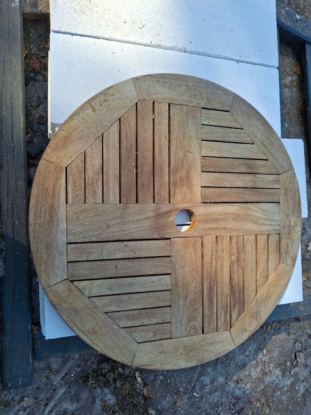 teakhout  draaiplateau, Ophalen, Hout