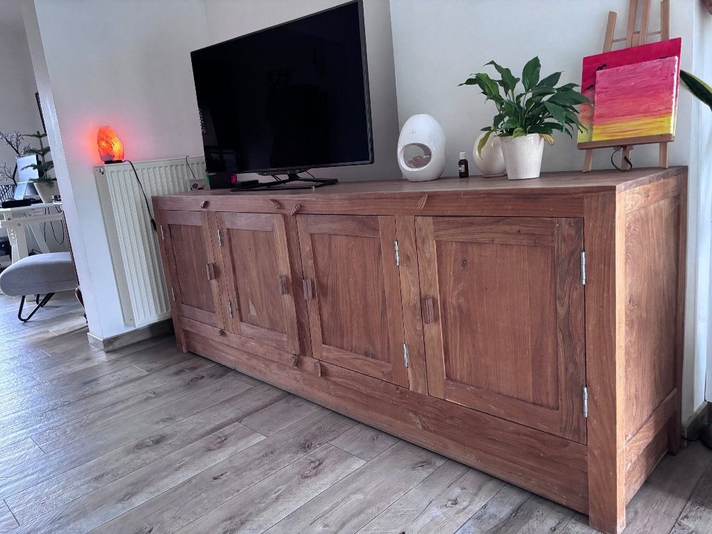 Dressoir, Huis en Inrichting, Kasten | Dressoirs, Ophalen, Teakhout, 200 cm of meer, 50 tot 75 cm