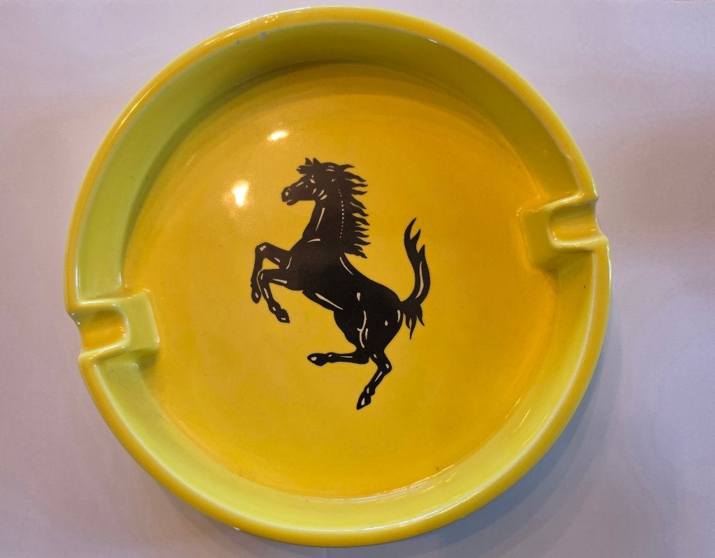 Ferrari bitossi asbak geel karamiek - Made in Italy -  24cm, Ophalen of Verzenden, Gebruikt, Auto's