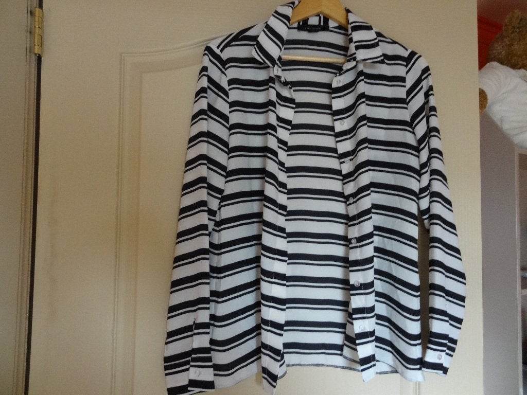 gestreepte bloes atmosphere m38 zwart / wit, Maat 38/40 (M), Atmosphere, Verzenden, Wit