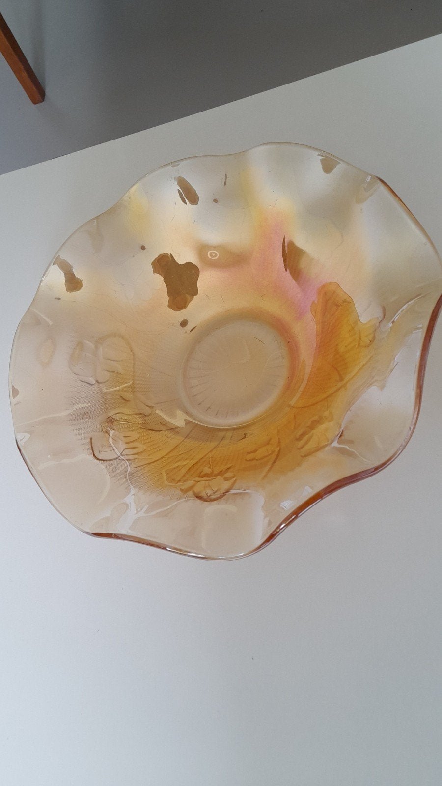 Grote schaal Iris and Herringbone Marigold carnival Glass, Antiek en Kunst, Ophalen of Verzenden