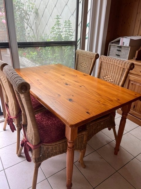 Tafel met 4 stoelen, Huis en Inrichting, Ophalen, 100 tot 150 cm, 50 tot 100 cm, Vier personen