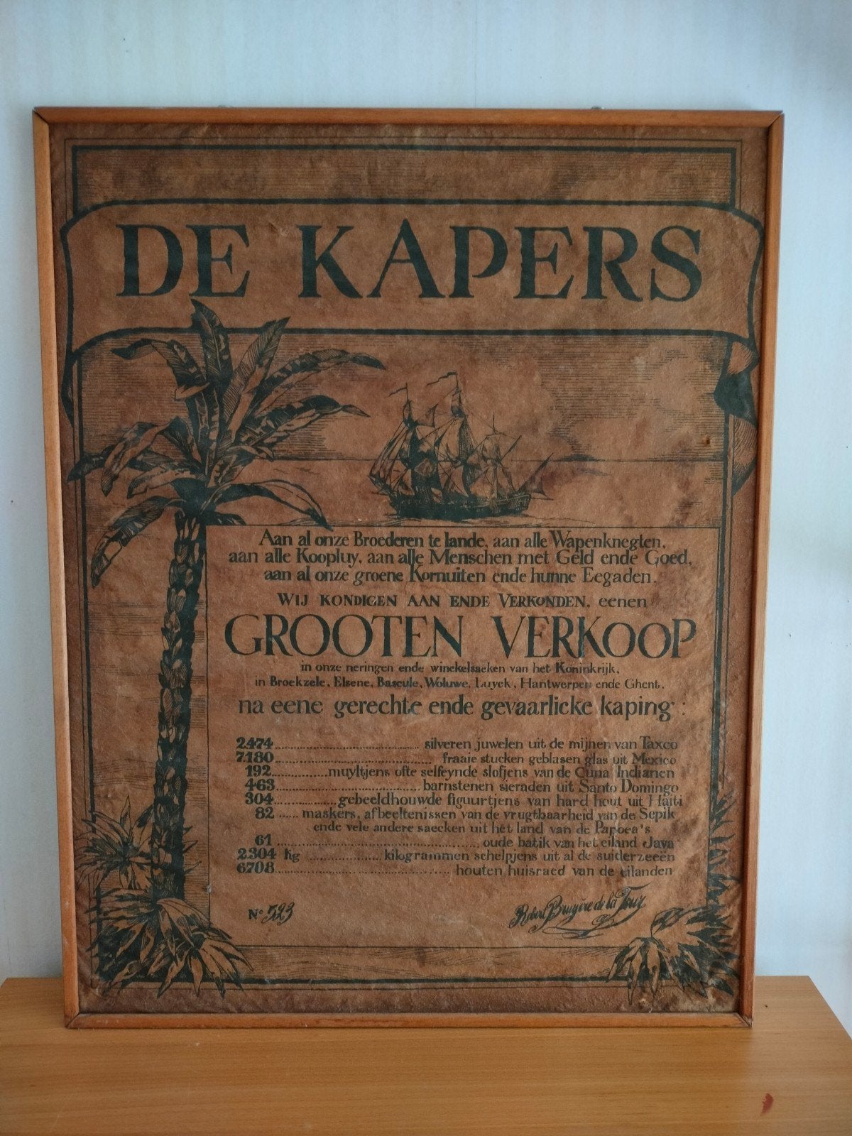 Reclamepaneel 'De kapers', Ophalen