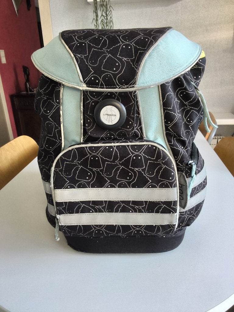 Sac à dos/cartable scolaire ergonomique LASSIG bleu /T. L, 40 à 50 cm, Enlèvement ou Envoi, Utilisé, Bleu