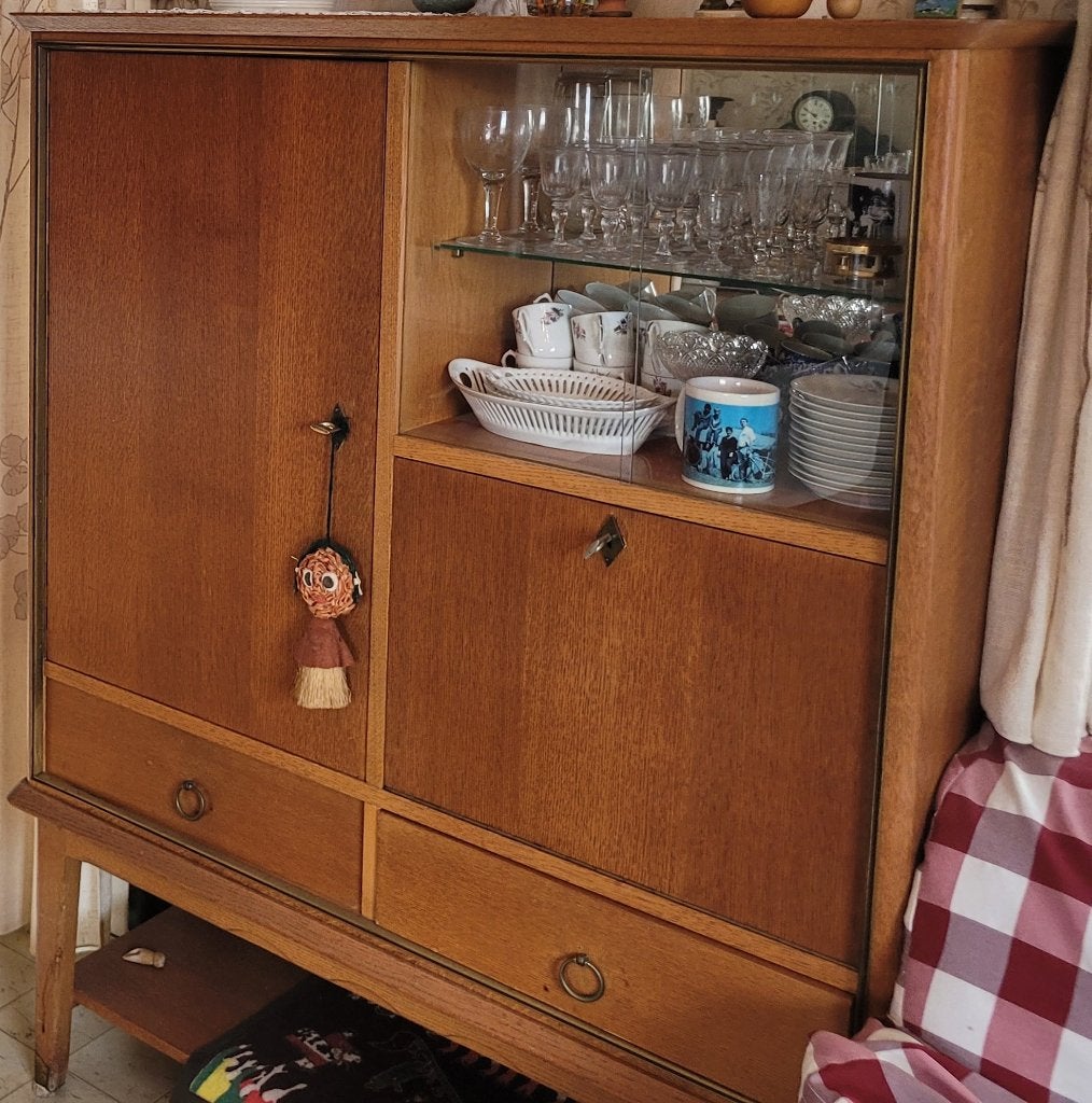 Meuble salle à manger vintage, Enlèvement, Utilisé, Années 60, 6 à 8 chaises