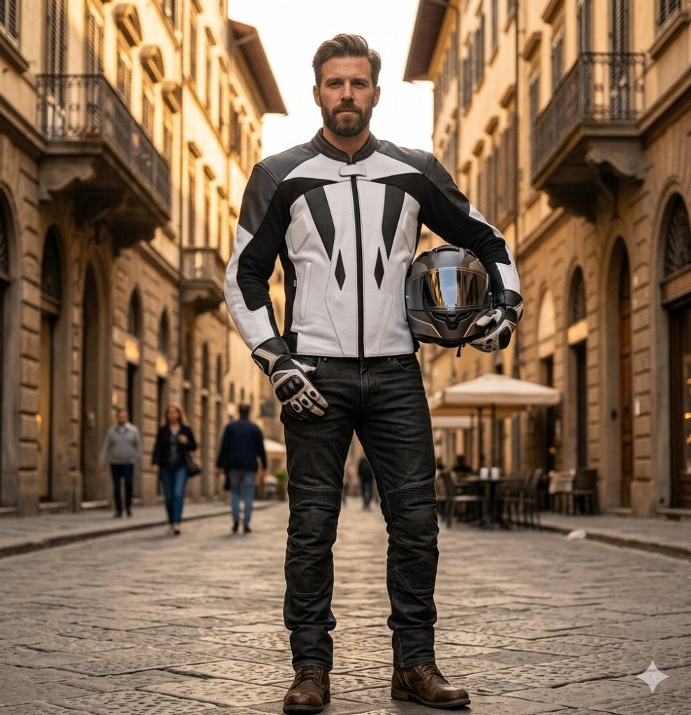 Lederen motorjas, verwijderbare beschermers, CE-goedgekeurd, Motoren, Kleding | Motorkleding, Jas | leer, Dames, Heren, Nieuw met kaartje