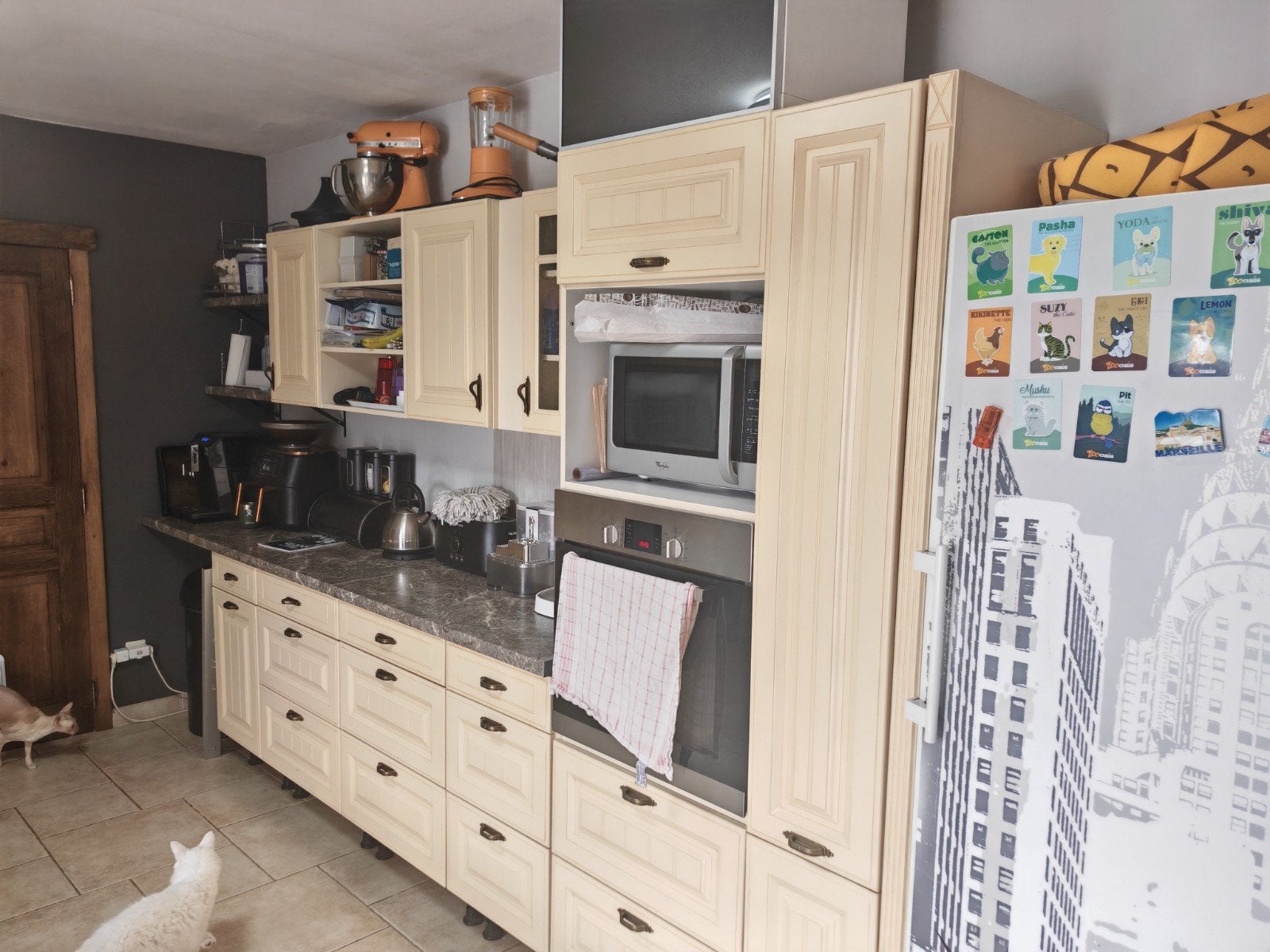 Cuisine équipée., Huis en Inrichting, Keuken | Complete keukens, Ophalen, Gebruikt, U-keuken, Crème