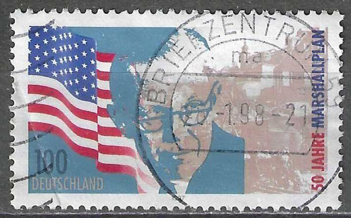 Allemagne 1997 - Yvert 1758 - Plan Marshall - 100 p. (ST), Envoi, Affranchi