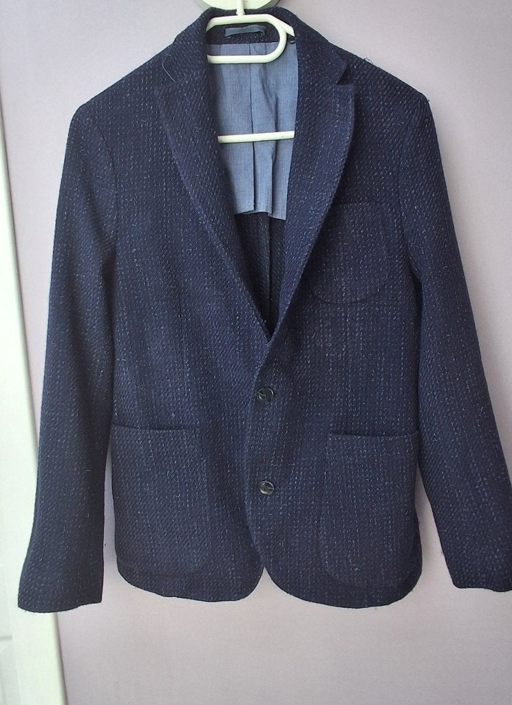 Blazer avec Wool Blend Taille 48/50 (M), Mango Man, Enlèvement ou Envoi, Comme neuf, Bleu