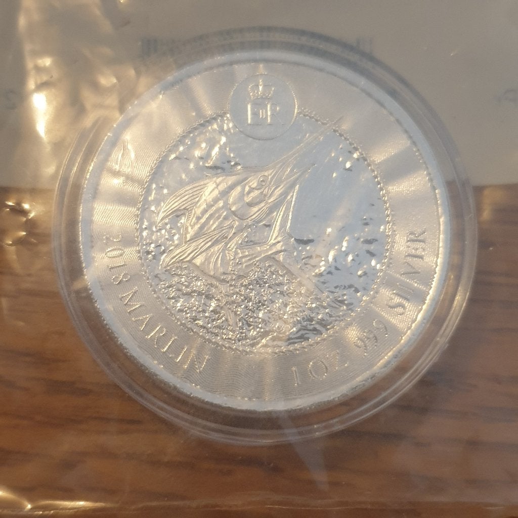 1 oz zilveren 2018 marlin bu cayman islands, Verzenden, Zilver