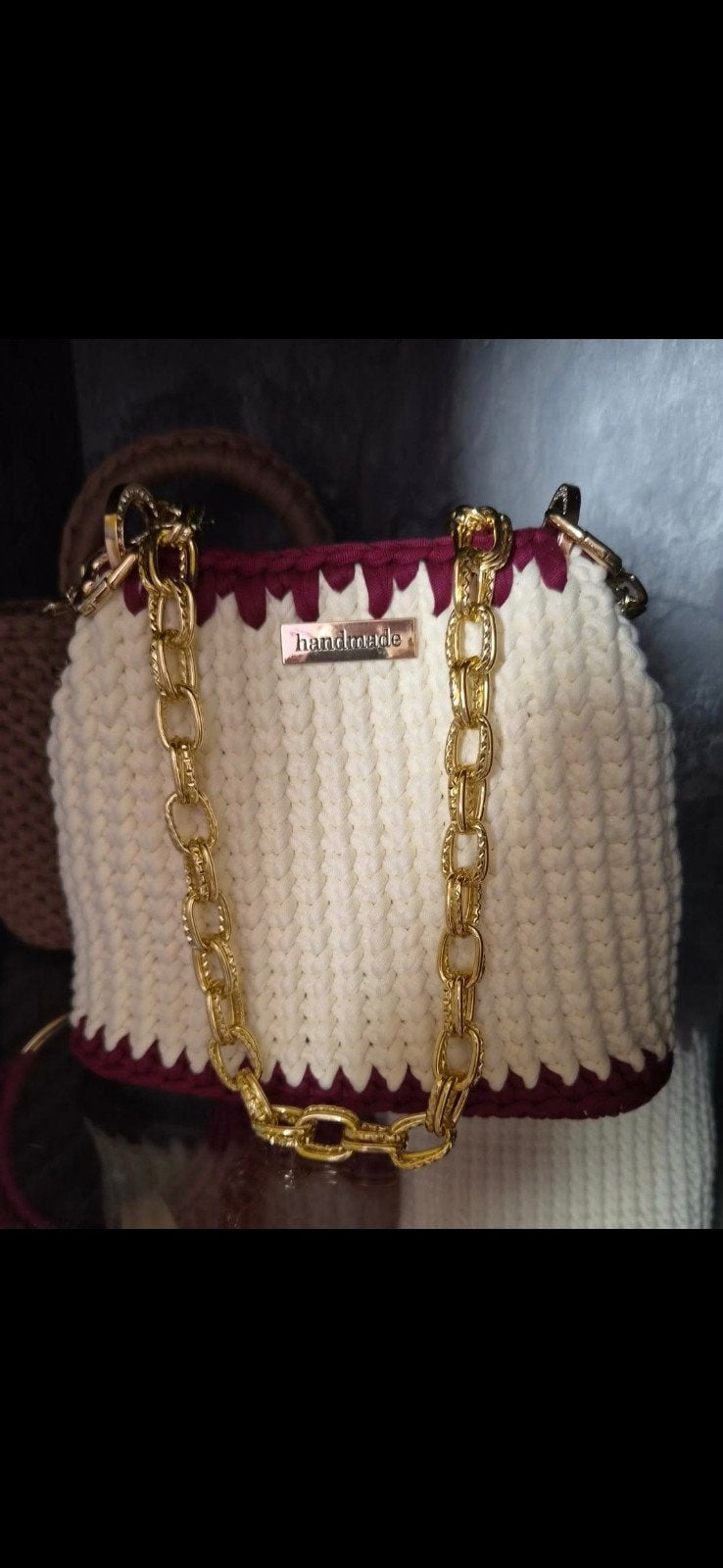 sac fait main au crochet, Enlèvement ou Envoi, Neuf, Blanc, Sac à main