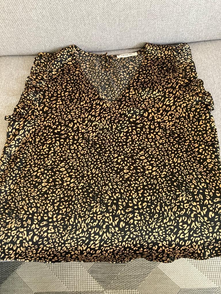 Blouse 'Vintage Love', Maat 38/40 (M), Bruin, Ophalen of Verzenden, Zo goed als nieuw