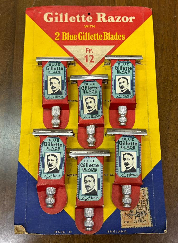 GILLETTE kartonnen display/PLV 1955 scheermes, Verzamelen, Verzenden