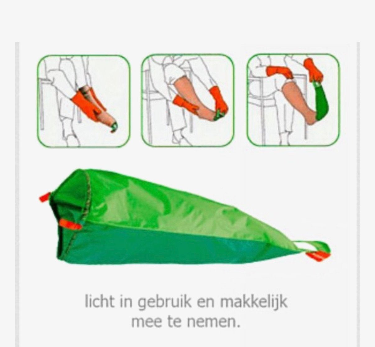 Sim slide aantrekhulp compressiekousen, Ophalen