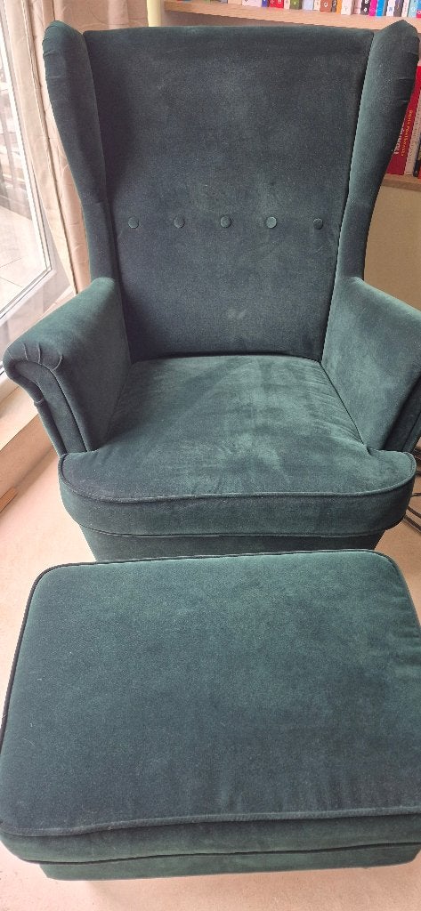 Ikea groene oorfauteuil, Ophalen, Gebruikt