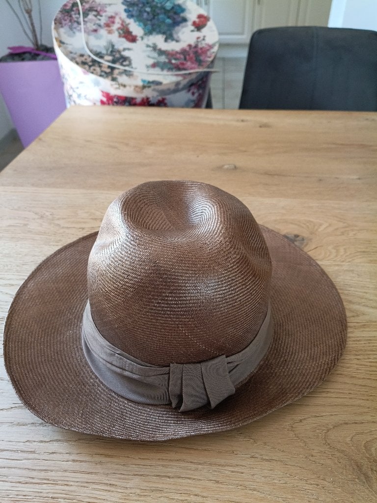 Prachtige Vintage Strohoed van Chapeau Jacqueline, 56 of 57 cm (M, 7 of 7⅛ inch), Hoed, Gedragen, Ophalen