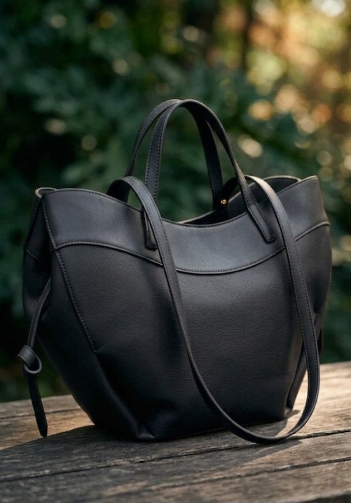 Sac cabas neuf en cuir, Envoi, Neuf, Noir, Sac à main