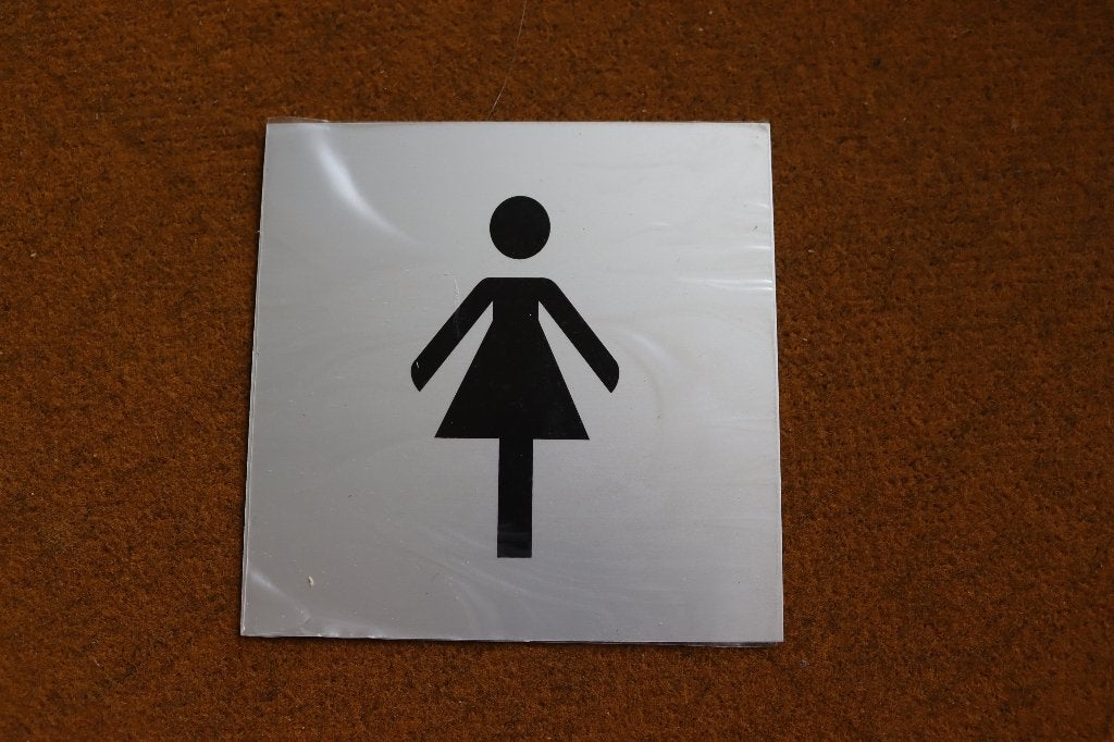 Pictogram alu WC dame of heer, Ophalen, Nieuw