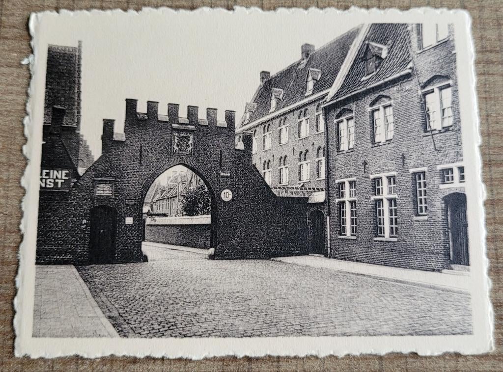 Oude fotoprent: Groot Begijnhof, Sint-Amandsberg, Gent, Ophalen of Verzenden, Gebruikt, Gebouw, Prent