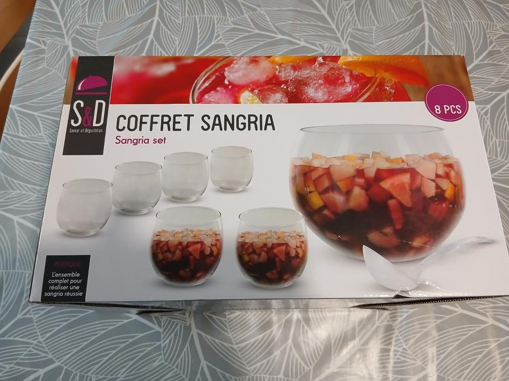 Coffret Sangria 8 pièces, neuf, jamais utilisé, Enlèvement