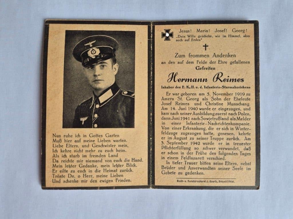 ww2 Duits doodprentje, Verzamelen, Militaria | Tweede Wereldoorlog, Ophalen, Overige soorten, Overige typen