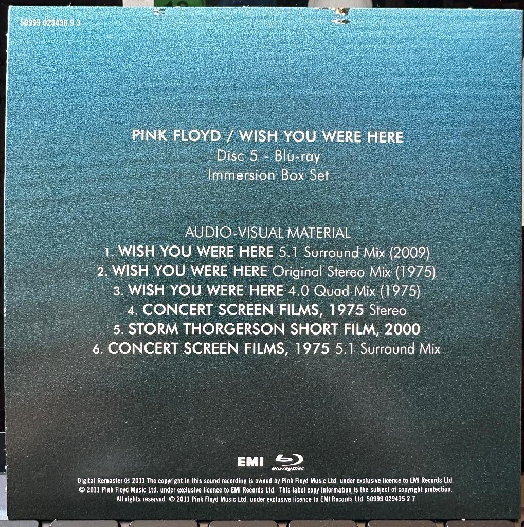 Pink Floyd - Wish You Were Here (Blu-Ray audio+video), Ophalen of Verzenden, Zo goed als nieuw, Poprock