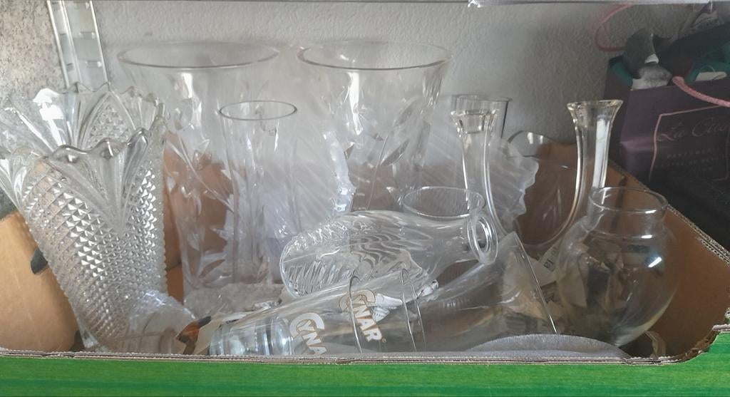 Superbe lot vase déco bougeoir crystal plat carafe France, Antiquités & Art, Enlèvement