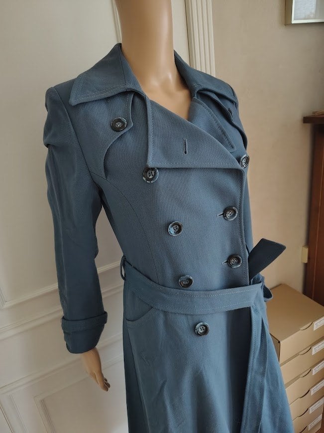 Vintage handgemaakte mantel jas trenchcoat, Vintage ., Verzenden, Zo goed als nieuw, Maat 36 (S)