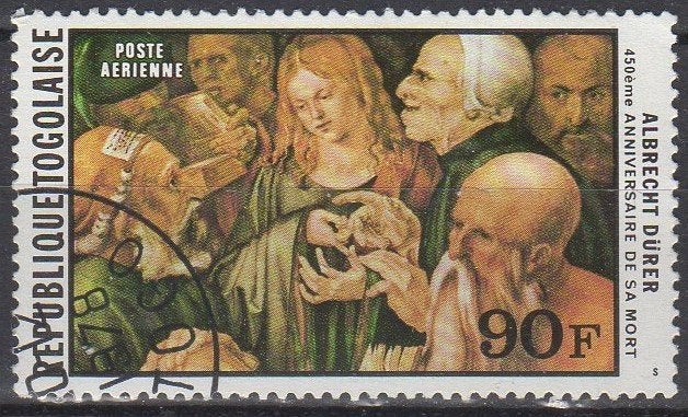 Togo -Jezus onder de schriftgeleerden -Albtrecht Dürer -1978, Ophalen of Verzenden, Gestempeld