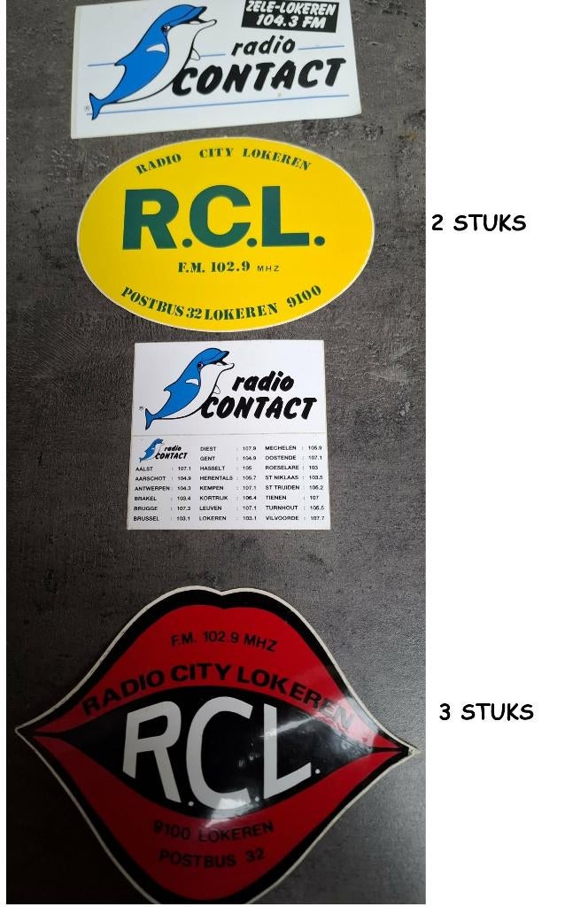 7 Autocollants radiozenders Lokeren, Envoi, Comme neuf