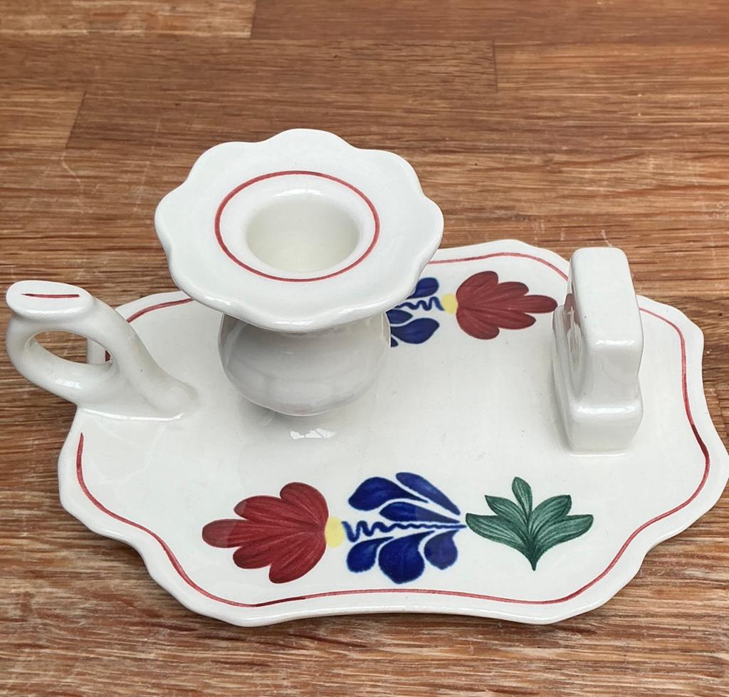 Prachtige Vintage Boch Boerenbont Blaker met Luciferhouder., Maison & Meubles, Cuisine | Vaisselle, Poterie rustique, Enlèvement ou Envoi