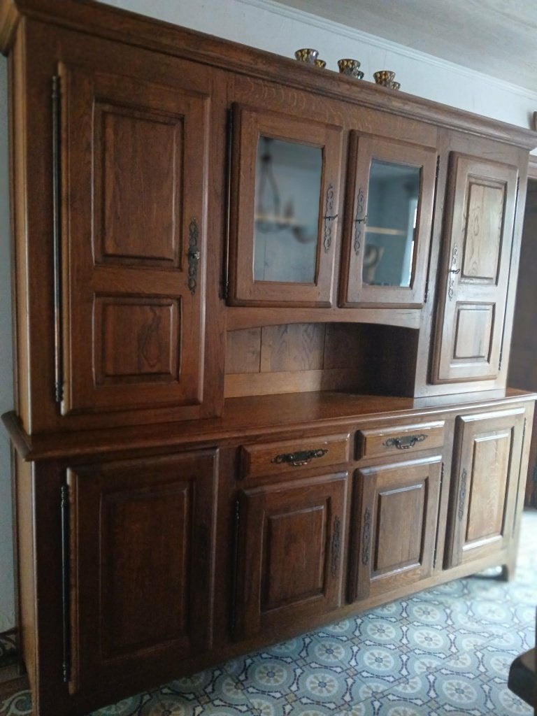 Volledige eetkamer 100% massief eikenhout, Huis en Inrichting, Ophalen, Zo goed als nieuw, Campagnard "Cabreiros"