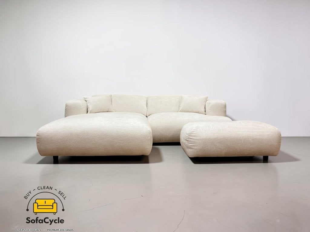 Canapé d'angle blanc en bouclé, Maison & Meubles, Neuf, Enlèvement ou Envoi, SofaCycle VOF, Info@sofacycle.be