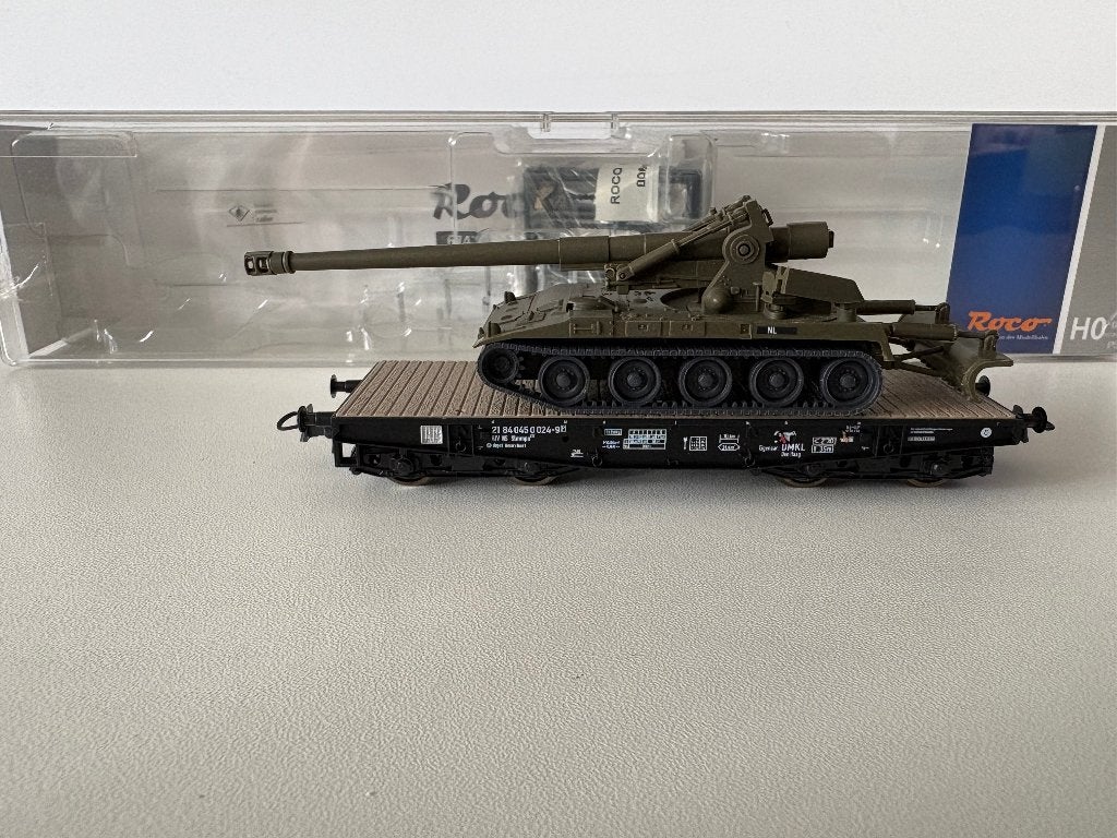 M110 A2 HOWITZER SUR WAGON NS - NL ARMY - ROCO - 1:87, Neuf, Wagon, NS, Roco