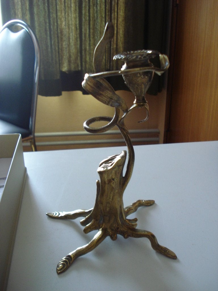 Prachtige koperen kandelaar, Antiek en Kunst, Ophalen of Verzenden, Koper of Brons