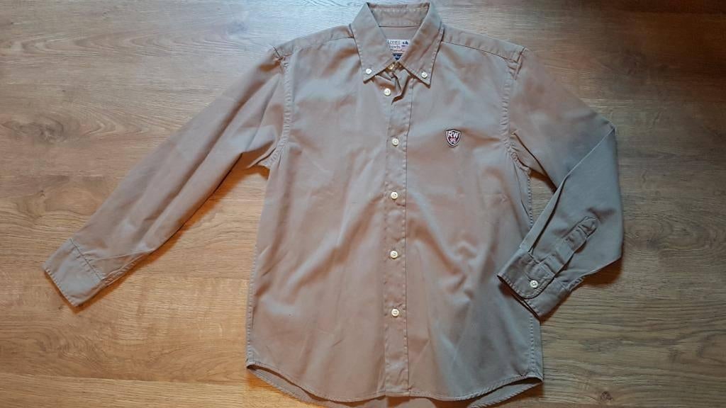 kaki groen hemd River Woods maat 140, River Woods, Overhemd of Blouse, Ophalen of Verzenden, Zo goed als nieuw