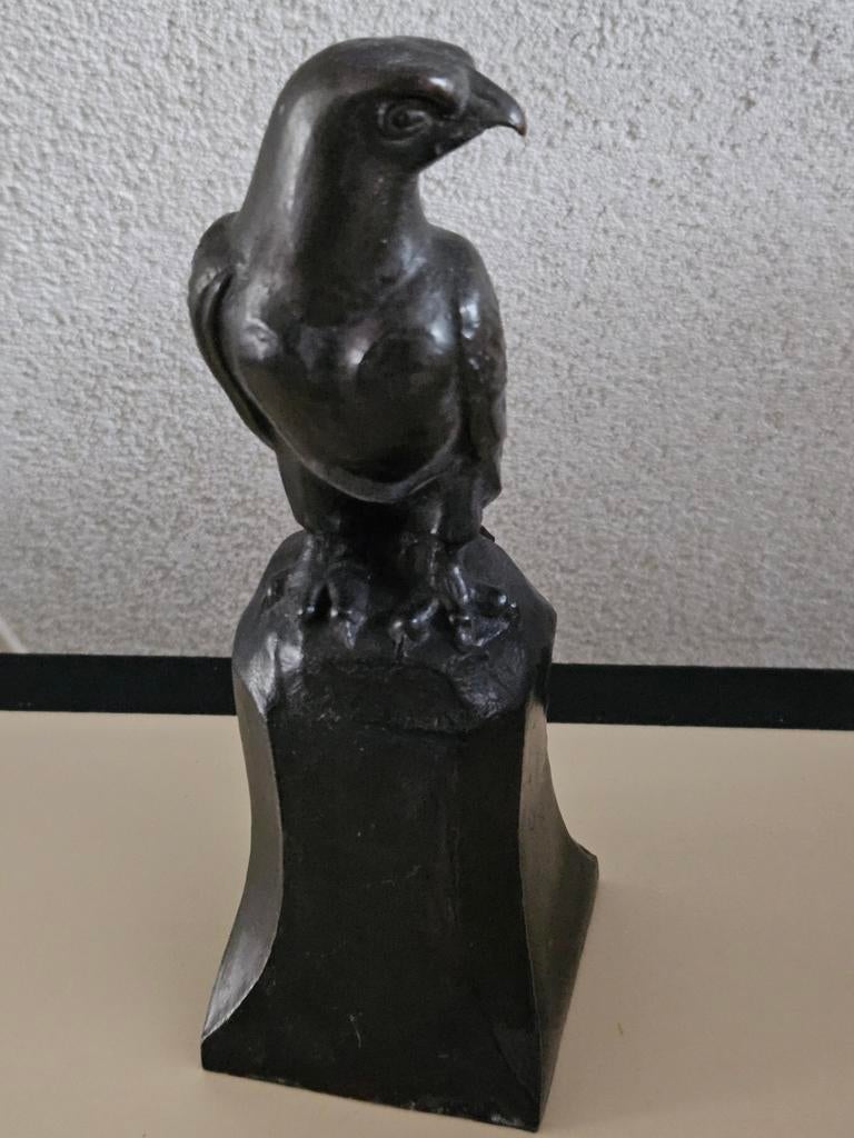 Artdeco tinnen adelaar  20 cm, Ophalen of Verzenden, Art deco