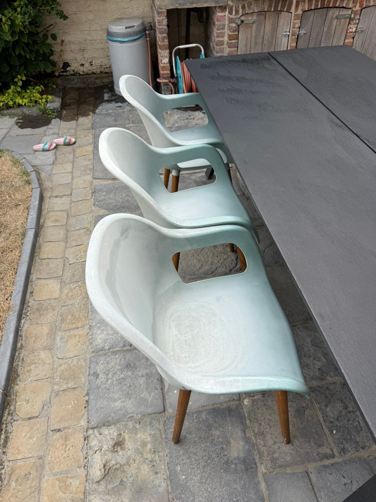 8 stuks buitenstoelen, Tuin en Terras, Ophalen, Gebruikt