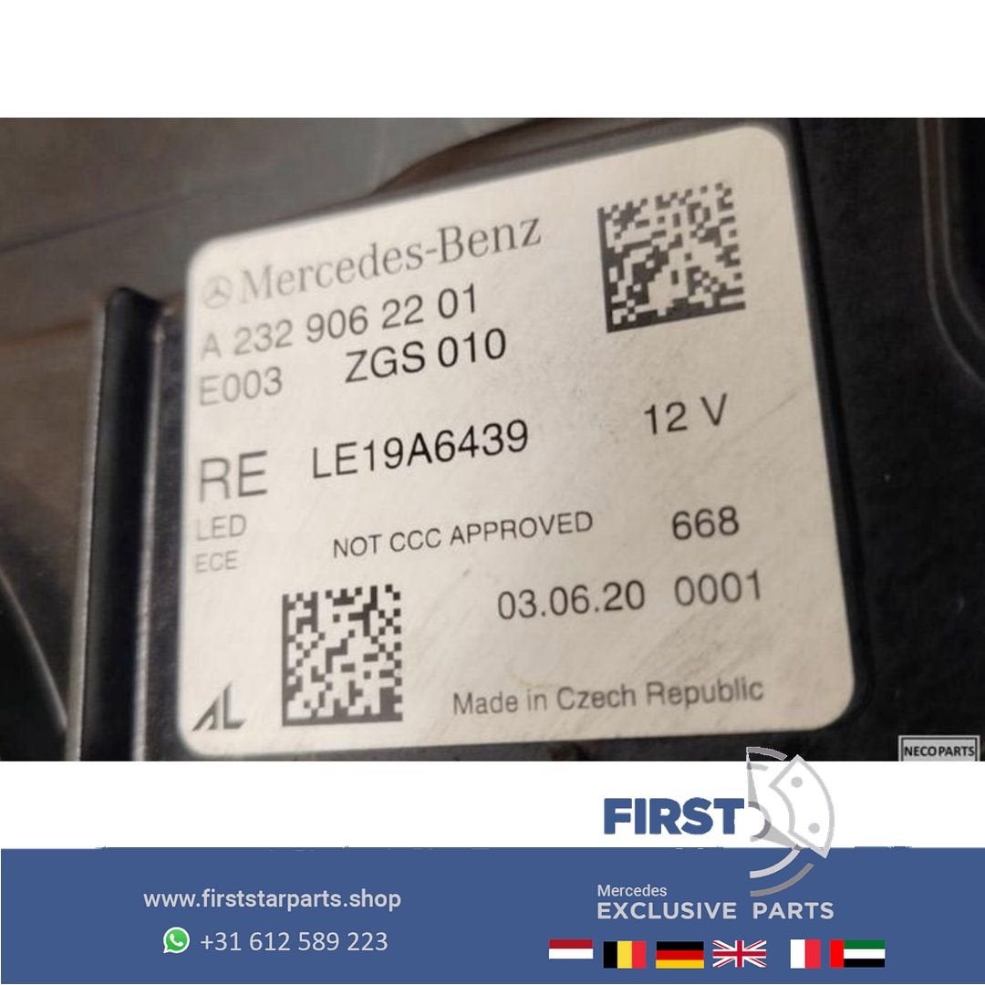 MERCEDES SL W232 R232 AMG KOPLAMP COMPLEET ORIGINEEL LED DIG, Auto-onderdelen, Gebruikt, -, Ophalen of Verzenden, -