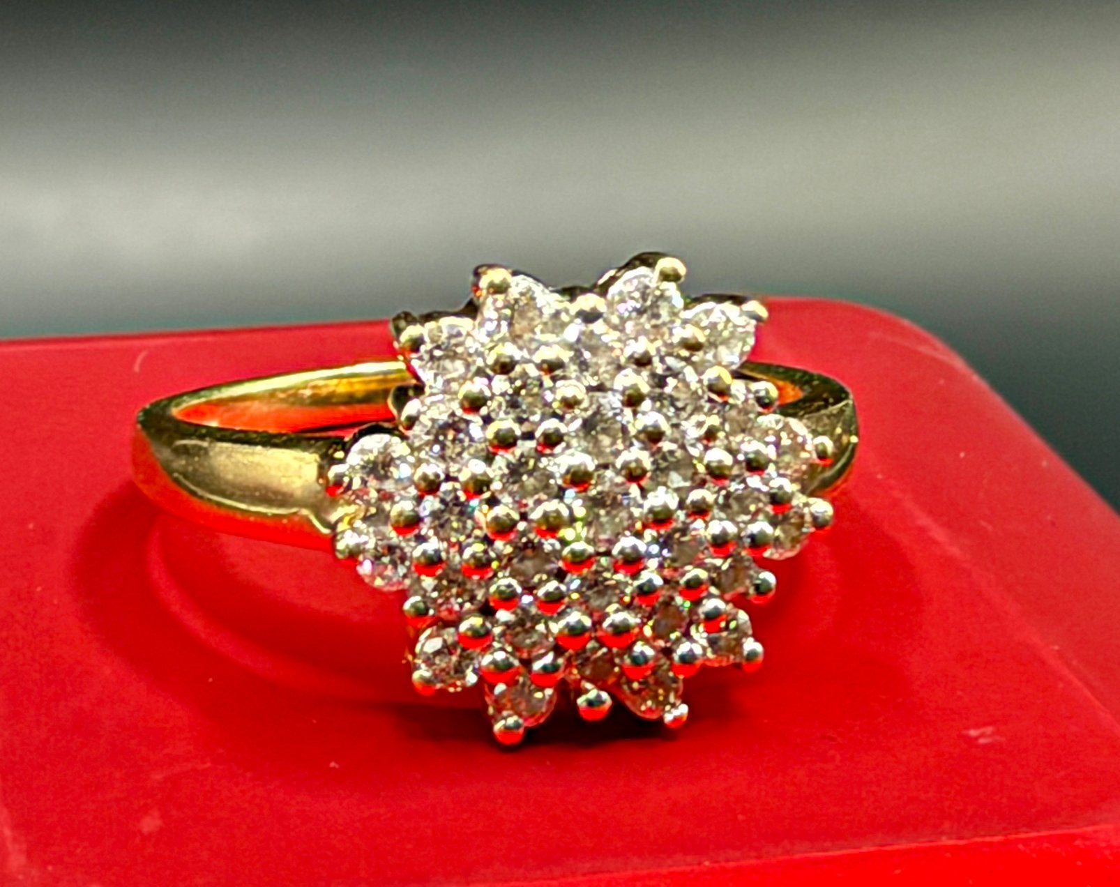 Prachtige 18K gouden ring met natuurlijke diamanten- 16,5mm, Bijoux, Sacs & Beauté, Enlèvement ou Envoi, Or, Plus petit que 17