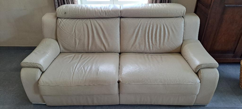Zetel in leer verstelbaar elektrisch, Ophalen, Gebruikt, 100 tot 125 cm, 150 tot 200 cm