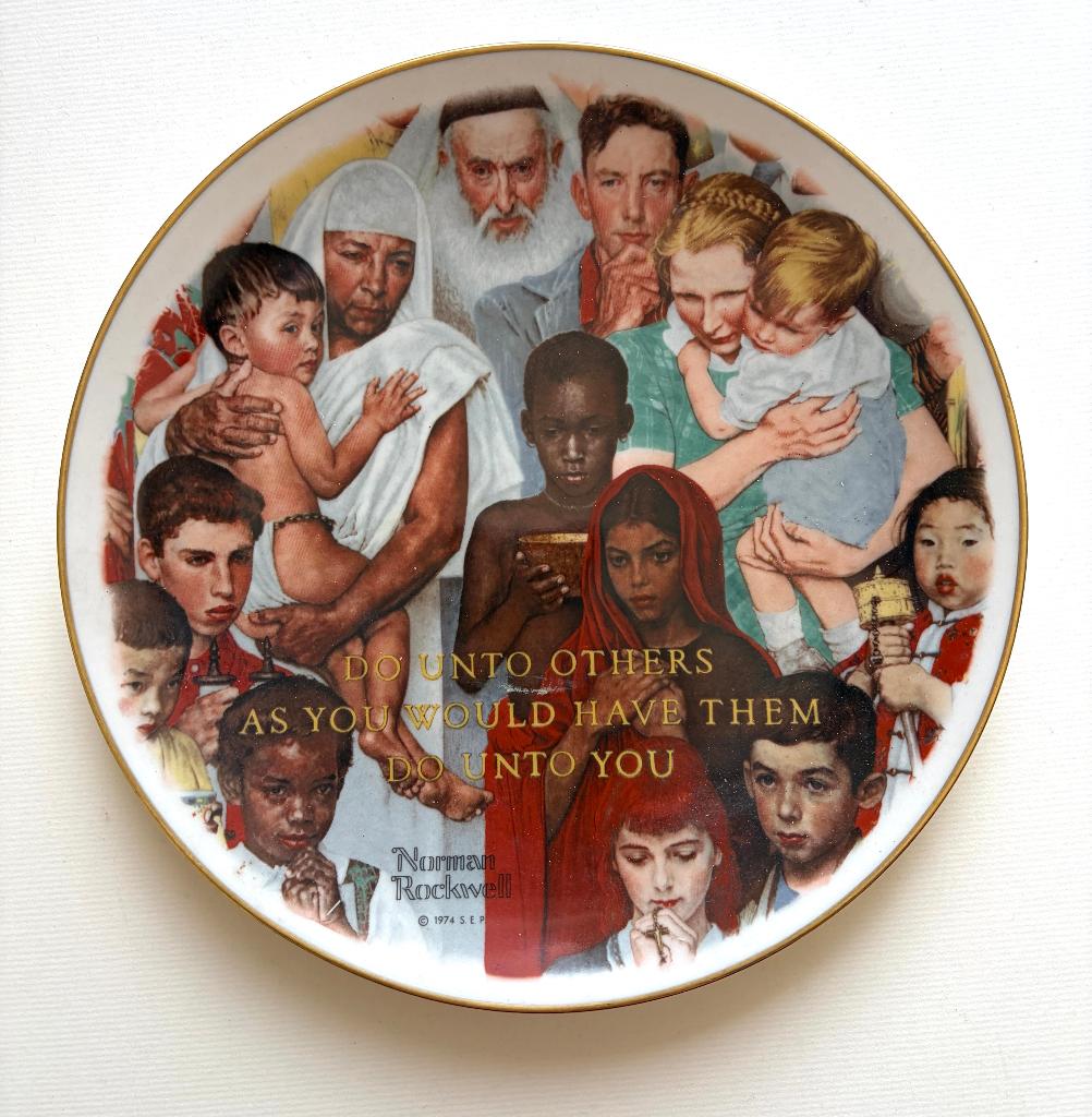 Assiette "The Golden Rule" Norman Rockwell - 1974 - USA , Collections, Envoi