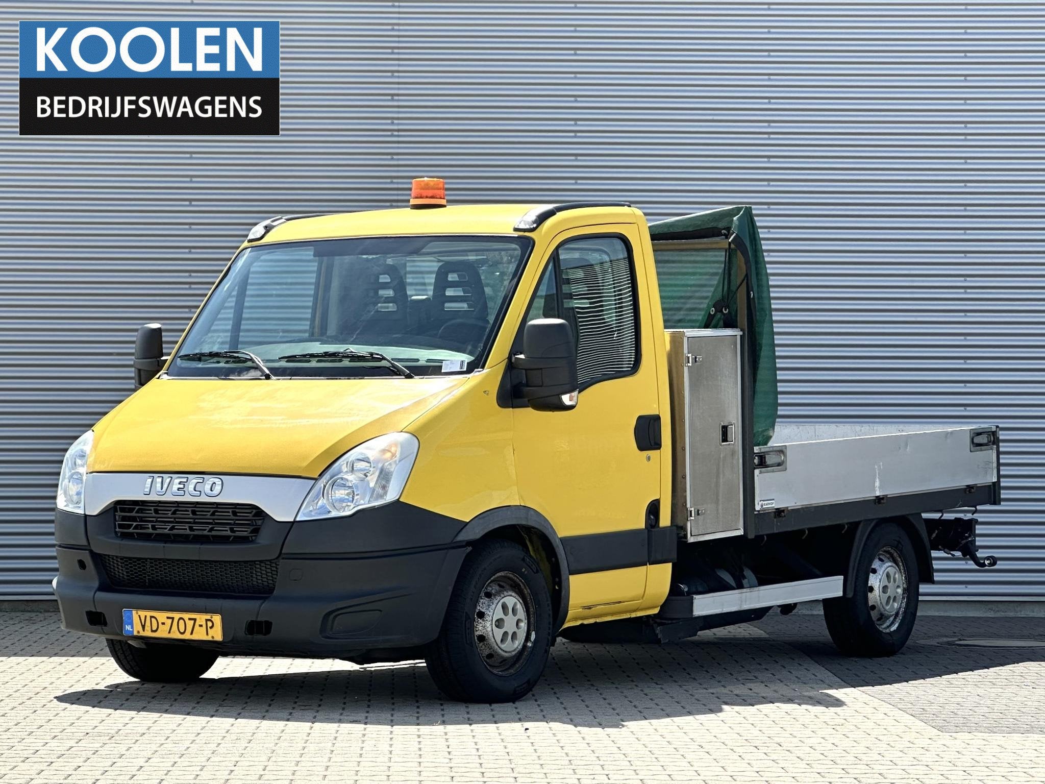 Iveco Daily 35S14G 345 CNG Openlaadbak benzine/CNG Trekhaak, Auto's, 100 kW, Euro 5, Gebruikt, 4 cilinders